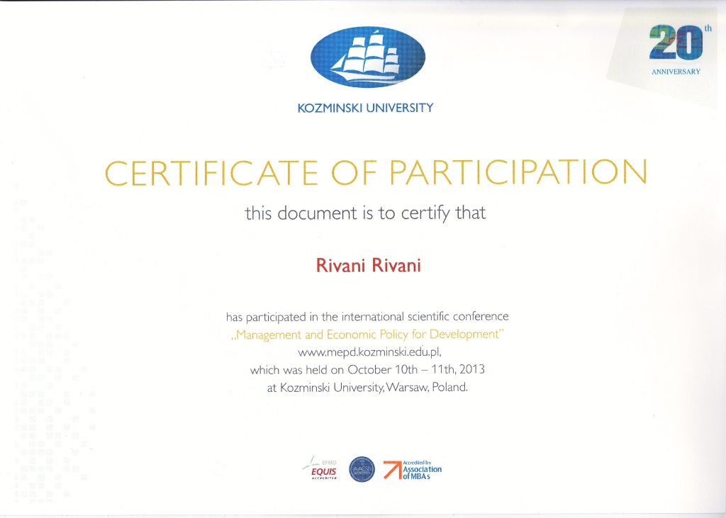 sertifikat int conference at warsaw